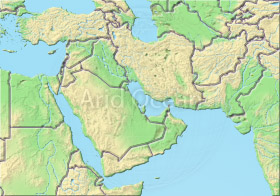 Near East, shaded relief map.