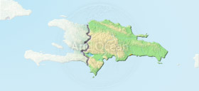 Dominican Republic, shaded relief map.