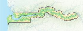 Gambia, shaded relief map.