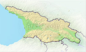 Georgia Republic, shaded relief map.