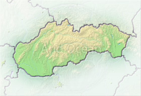 Slovakia, shaded relief map.