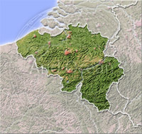 Belgium, shaded relief map.