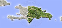 Dominican Republic, shaded relief map.