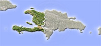 Haiti, shaded relief map.