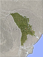 Moldova, shaded relief map.