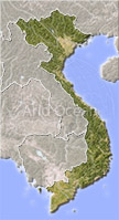 Vietnam, shaded relief map.