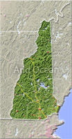 New Hampshire, shaded relief map.