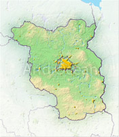 Brandenburg, shaded relief map.
