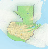 Guatemala, shaded relief map.