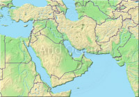 Near East, shaded relief map.