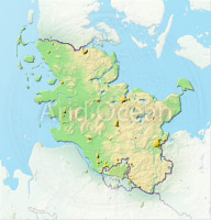 Schleswig-Holstein, shaded relief map.