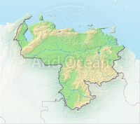 Venezuela, shaded relief map.